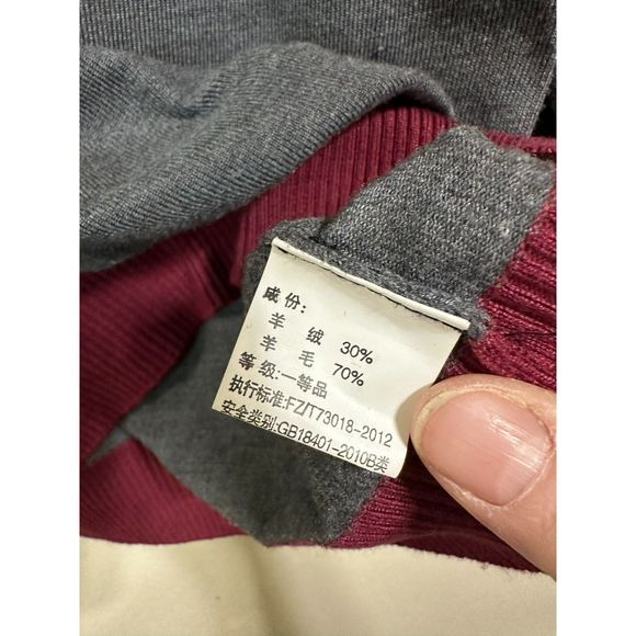 Men's Cashmere/Wool Blend Color Block Long Sleeve Golf Sweater, Size M - Picture 4 of 5